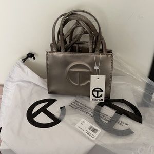 Telfar small bronze shopper